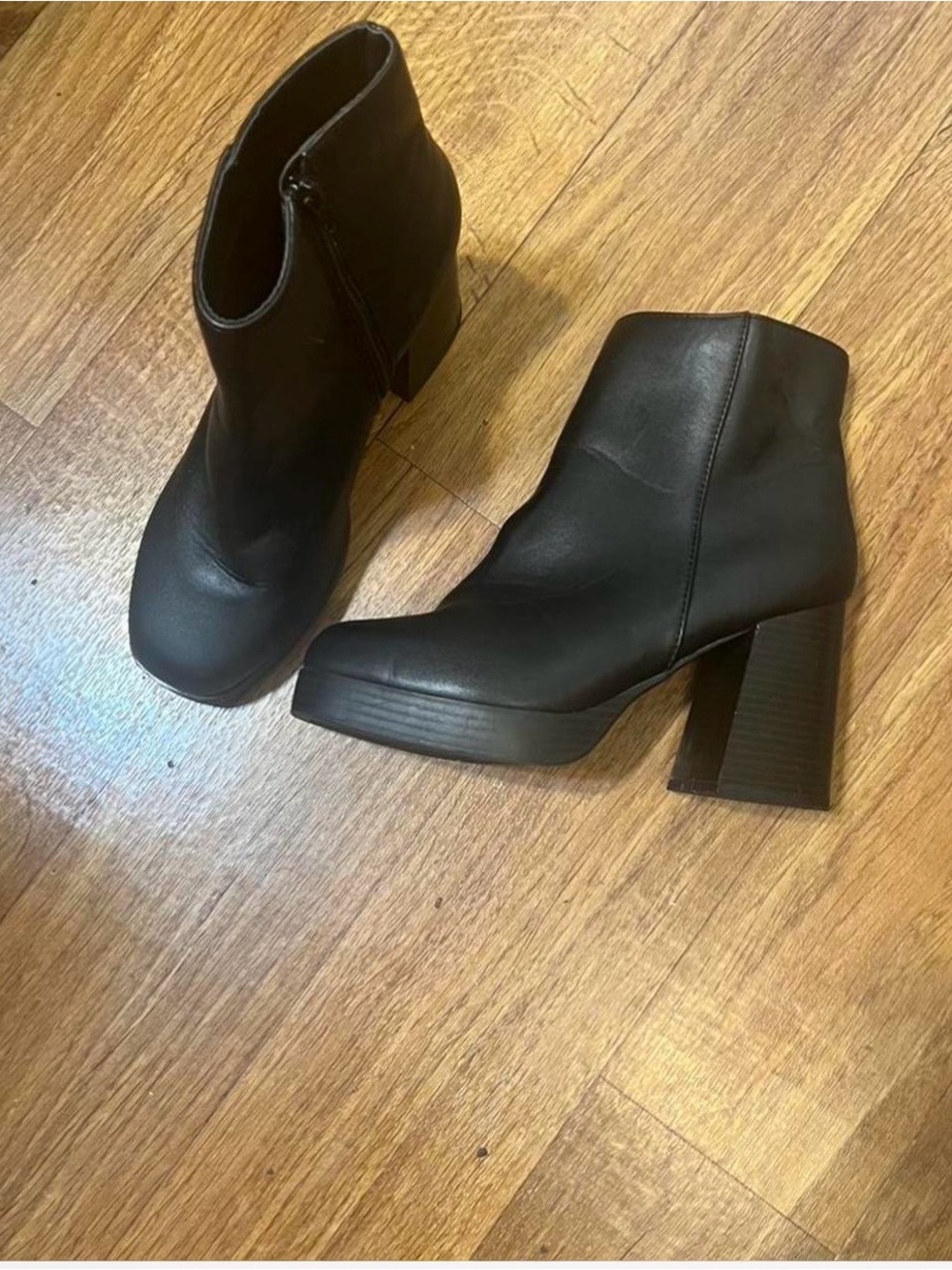 Classic Black Women's Ankle Boot with Block Heel